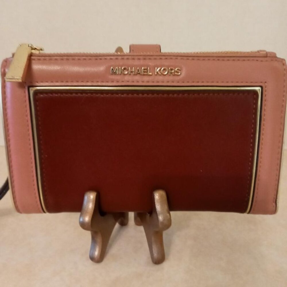 MICHAEL KORS BURGUNDY AND PINK WALLET